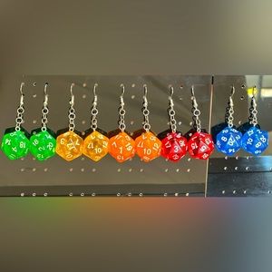 12 sided dice gamer earrings